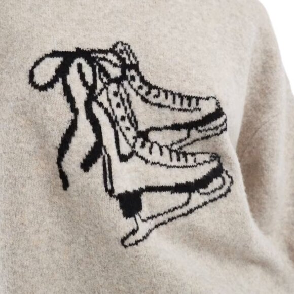 Fits XS-M - Hollister Comfy Cloud Ice Skates Graphic Crew Neck Sweater Pullover - Picture 5 of 5